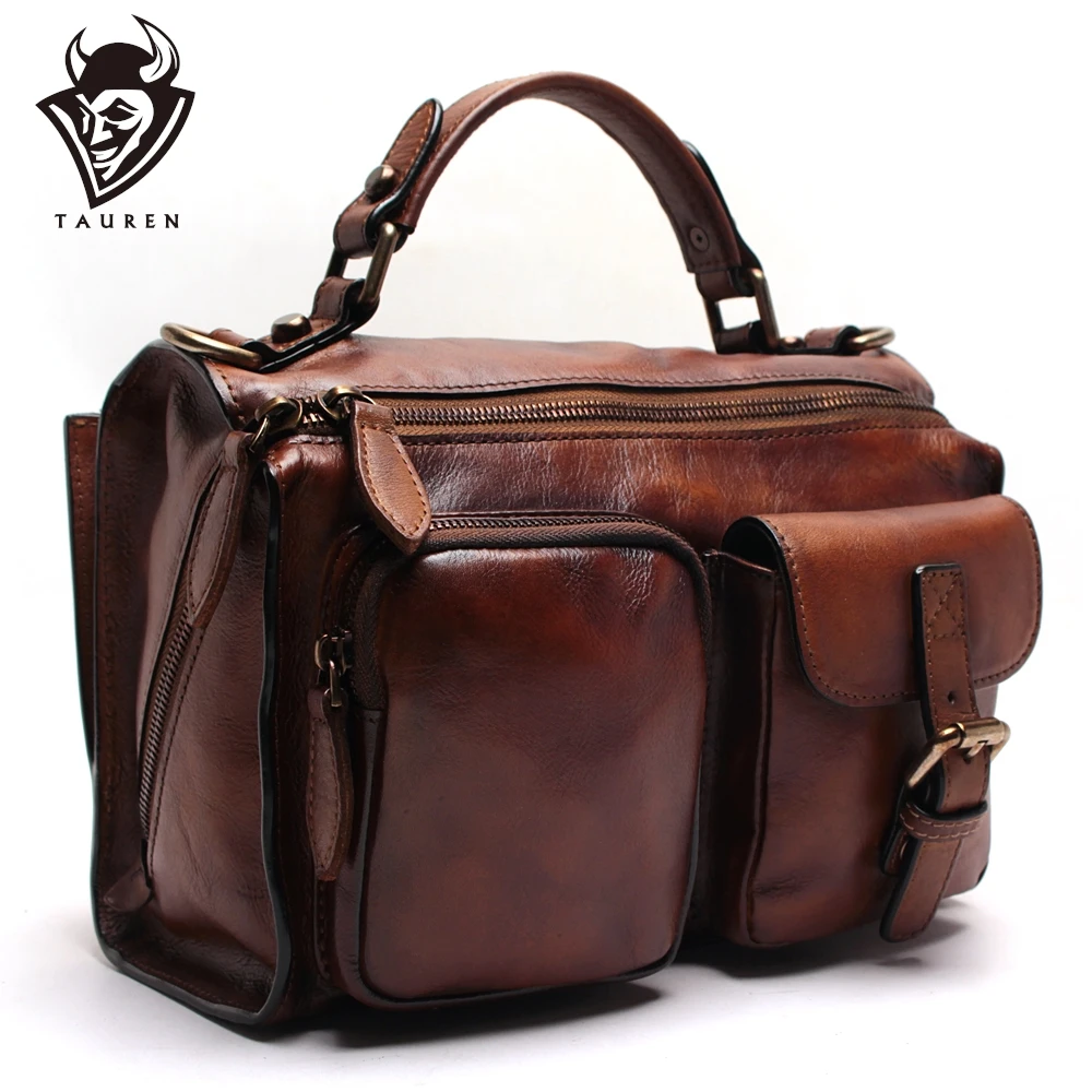 New Hand-Wiping Female Handbag Leather Shoulder Bag Messenger Retro Vegetable Tanned Suede