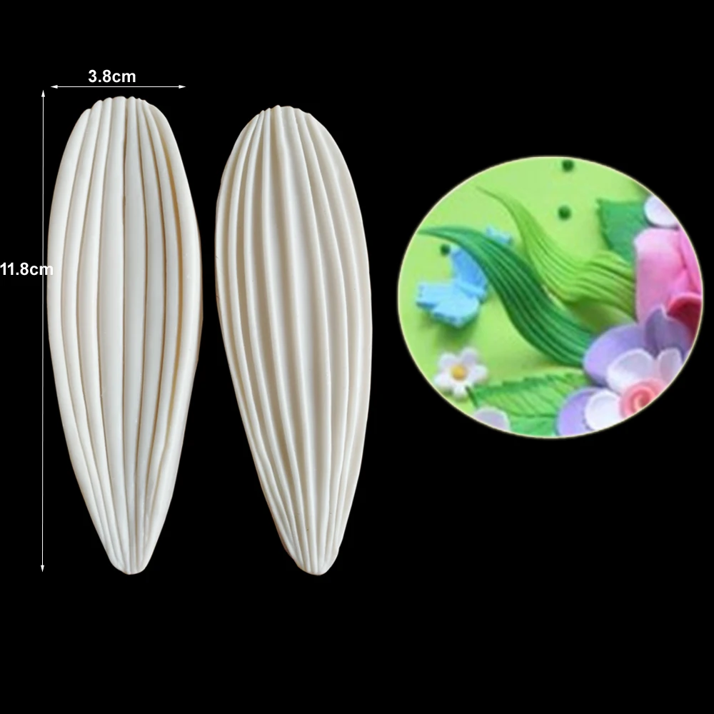 Byjunyeor 2PCS/SET Sunflower Petal Veiner Silicone Mold Fondant Impression Leaf Mold Sugarcraft Mold Cake Decorating Tools M2119