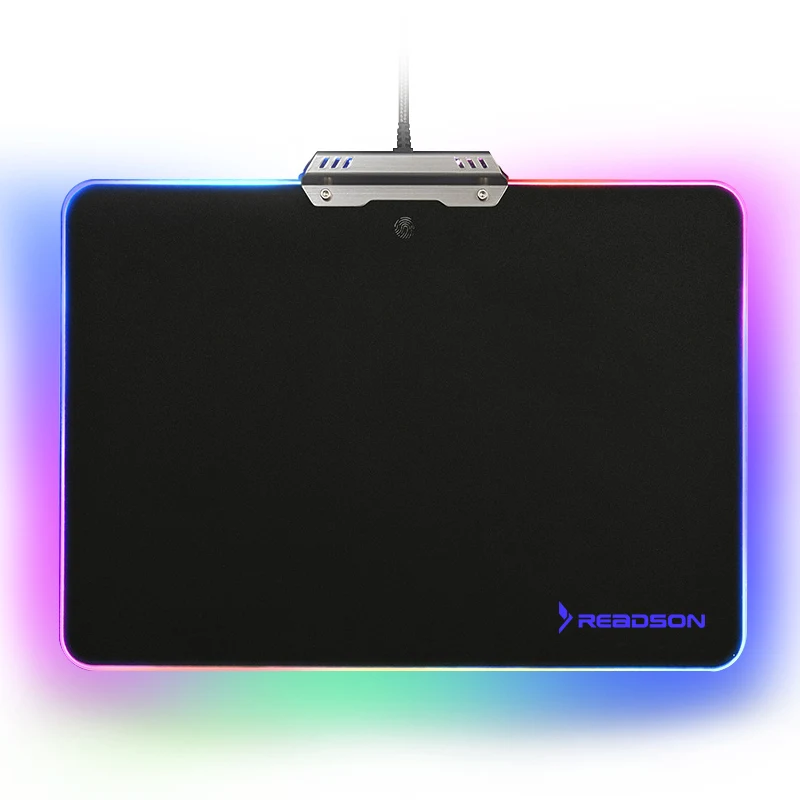 1 pc USB RGB Chroma Gaming Mouse Pad Colorful Breathing LED Lighting Mousepad Fingerprint Touch Control Hard Material Skidproof