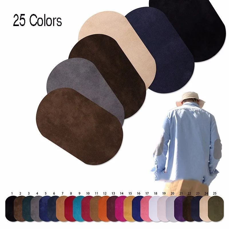 

Colors Sweater Knee Patch Sticking Plaster Ellipse Sleeve Elbow Flocking Lint Random Cut Out Back Rubber Stick On Stickers