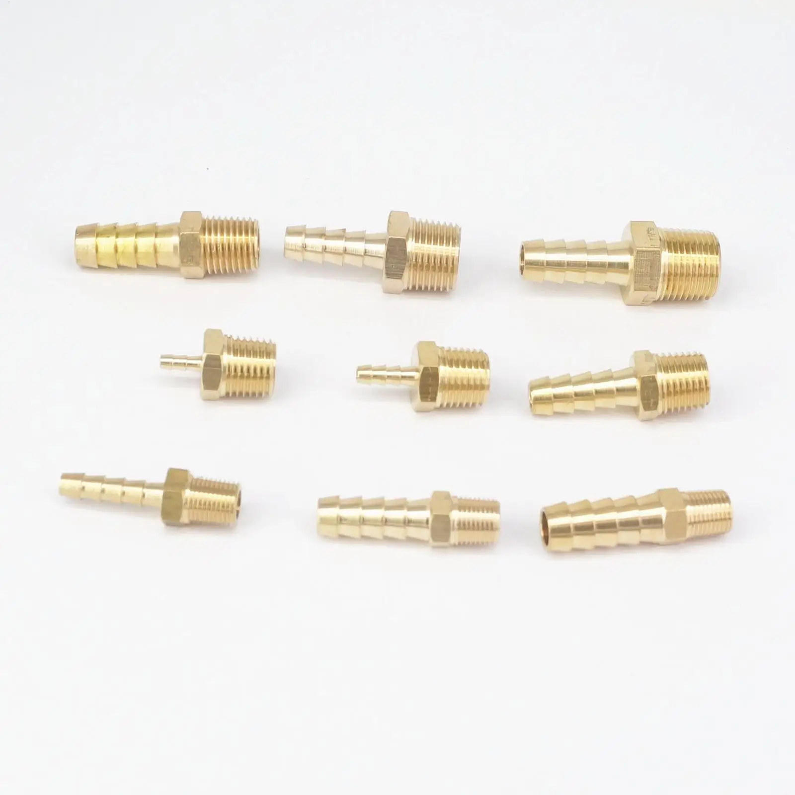 1/8 "1/4" 3/8 "NPT Male x 1/8" 3/16 "1/4" 5/16 "3/8" 호스, 가시 테일 육각 황동 연료 피팅 커넥터 어댑터