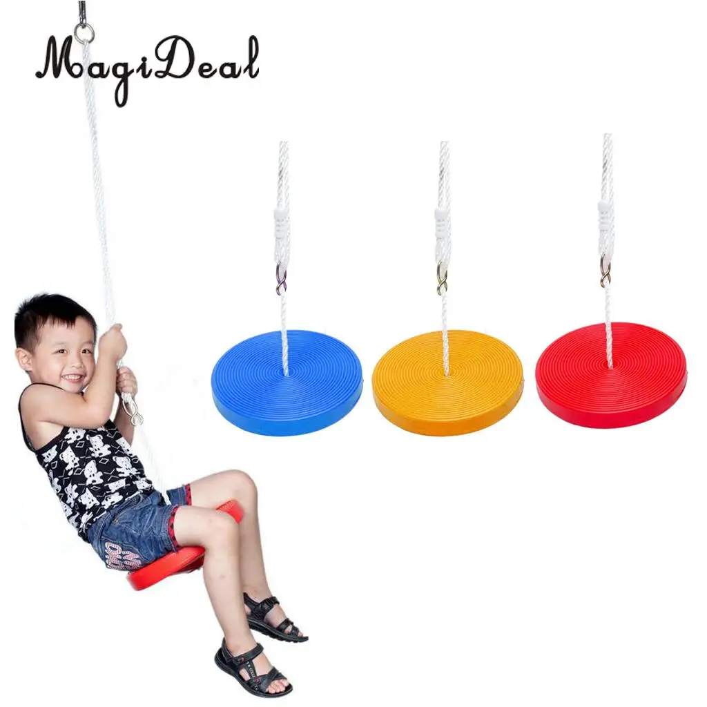 

MagiDeal Safe Children Kids Outdoor Tree Hanging Disc Rope Swing Set for Garden Playground Camping Picnic Playing Toy 3Colors