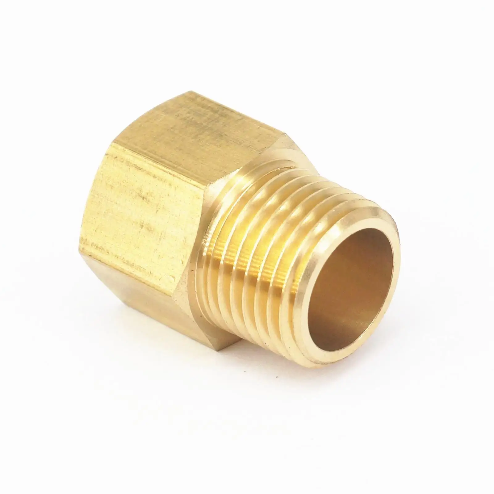 

1/2" BSPT Male x 1/2" NPT Female Brass Pipe Fitting Connector Adapter For Pressure Gauge Air Gas Fuel Water