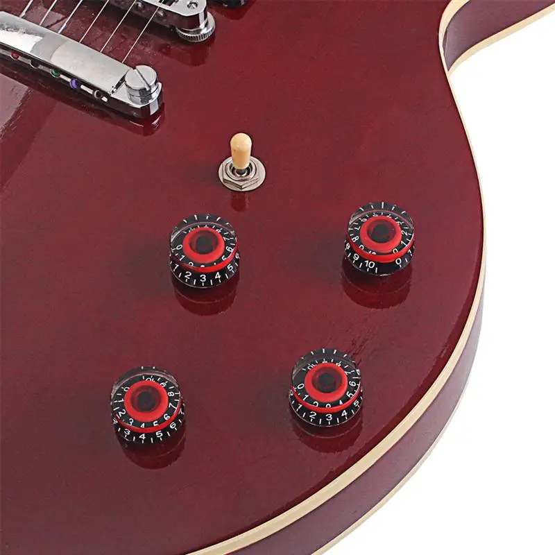 4pcs GD17A Amp Effect Pedal Acrylic Effect Pedal Guitar Control Electric Guitar Amp Knobs For Electric Guitar Bass Black And Red