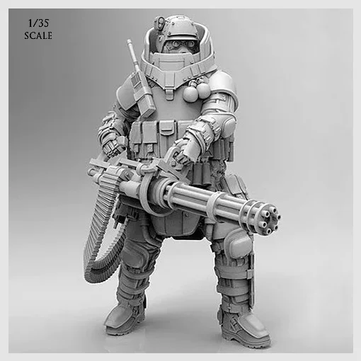 1/35 Resin Kits Avant-garde Heavy-duty Commando  (white Model) Resin Soldier (50-60mm) T35001