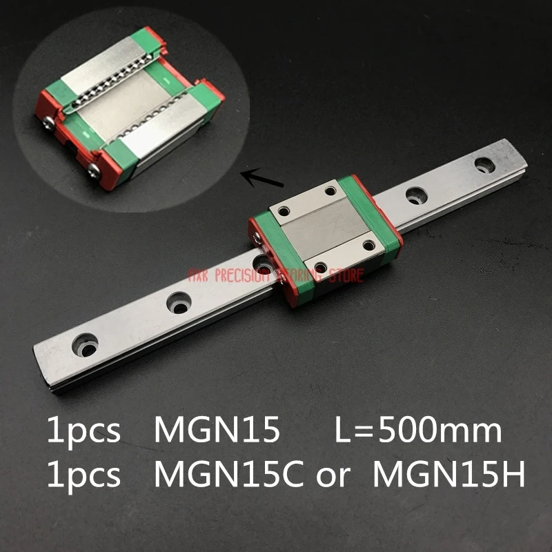 Linear Rail Cnc Router Parts AXK 15mm Linear Guide Mgn15 L=500mm Rail Way + Mgn15c Or Mgn15h Long Carriage For Cnc X Y Z Axis