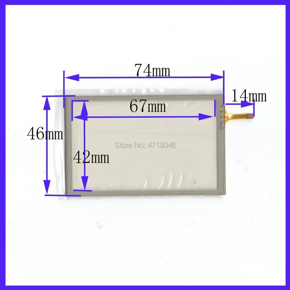 

wholesale 5PCS/Lot 74*46mm 3.5inch 4lines resistance screen for car DVD redio this is compatible 74mm*46mm