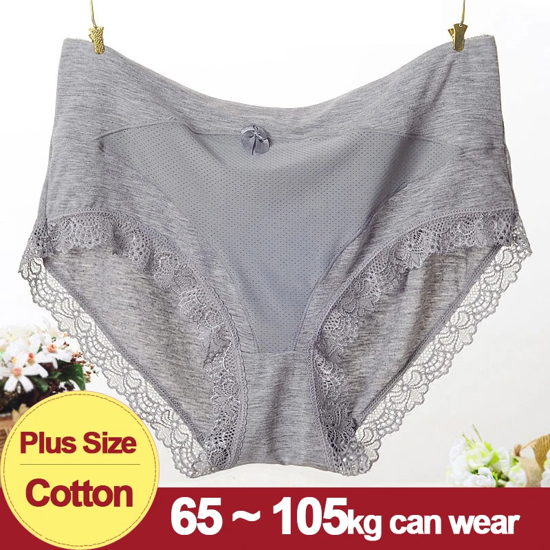 Women Cotton Panties Plus Size Mid Waist Lace No Trace Lingerie Big Size Underwear Female Briefs Sales Hot 2025 XXXL XXXXL