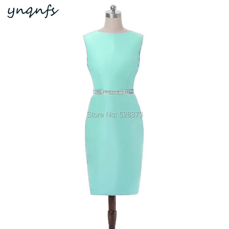 YNQNFS M145 Satin 3/4 Sleeves Two Piece Turquoise Mother of the Bride Dresses for Wedding Party Gown Jacket Outfits 2019