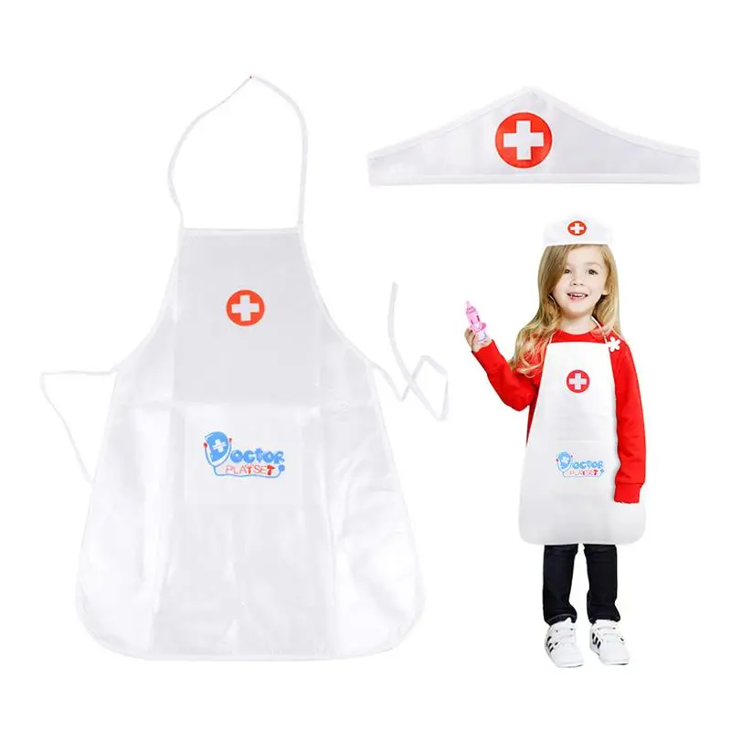 Doctor's Toys For Children Pretend Play Nurse Doctor Cloth Doctor Nurse Role Play Costume For Kids Gift for 3-10 years old