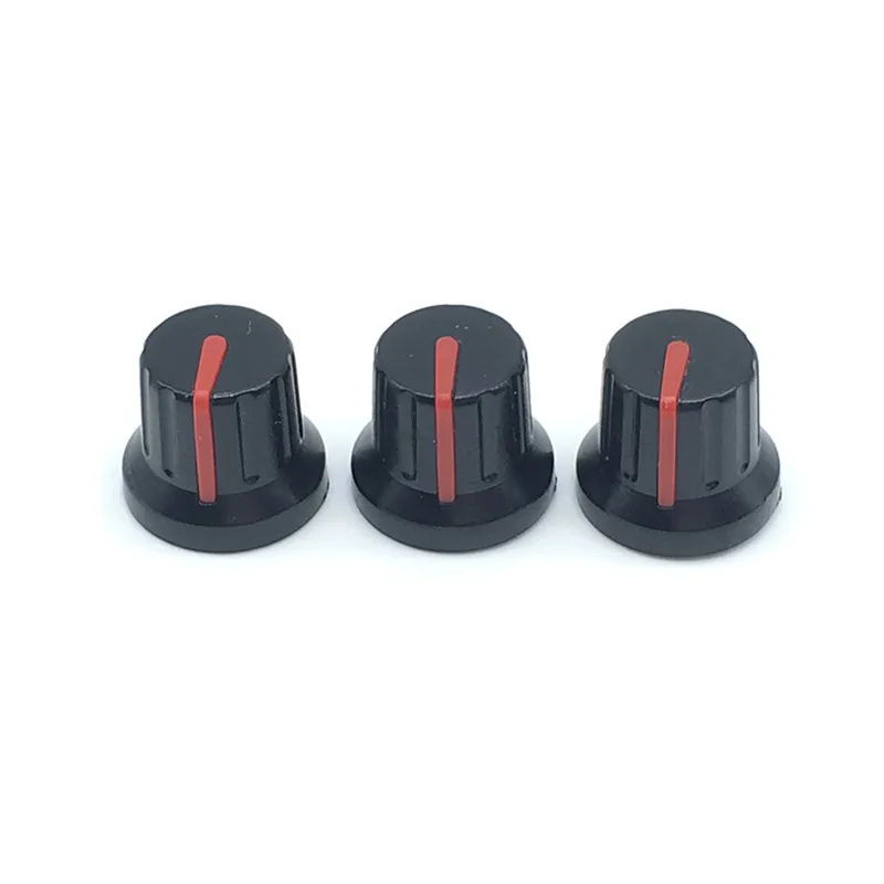 10pcs Roatry Encoder Potentiometer Switch Caps Black Plastic Knob 16x15mm Half Shaft Type