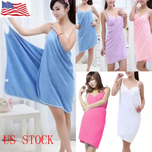 US Creative Bath Wearable Towel Dress Girls Women Lady Fast Drying Beach Spa