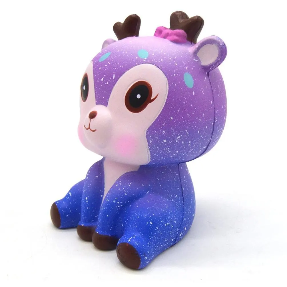 Cute Galaxy Deer Animal Squishy Cream Scented Squeeze Toys Strap Funny Gadgets Anti Stress Novelty Toy Giift Kids