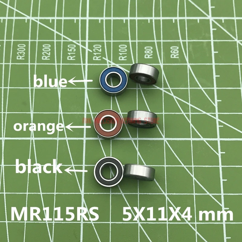 2023 Hot Sale Mr115rs Bearing Abec-3 (10pcs) 5x11x4 Mm Miniature Mr115-2rs Ball Bearings (blue Orange Black) Sealed Mr115 2rs