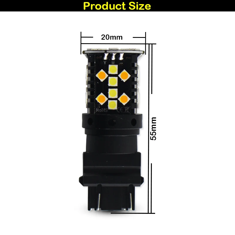 iJDM No Hyper Flash Car 3157 led Canbu P27/5W P27/7W T25 LED Bulbs For  Ford F-150 F-250 F-350 Turn Signal Light and DRL Bulbs