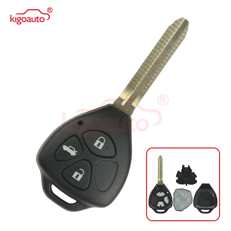 Kigoauto DENSO HYQ12BBY Remote key TOY43 3 button for Toyota Camry Corolla car key 2006 2007 2008 2009 2010+434mhz+4D67