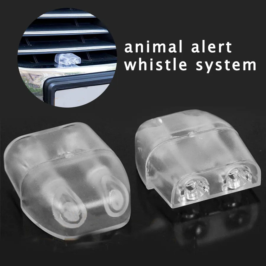 2x Clear ABS Animal Alert Whistle System Car Grille Grid Sonic Keep Animal Away