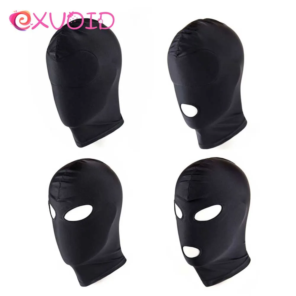 EXVOID Adult Games Sex Toys for Couples SM Bondage Soft Sexy Head Mask Sex Headgear Erotic Toys Black Slave Restraint Hood Mask