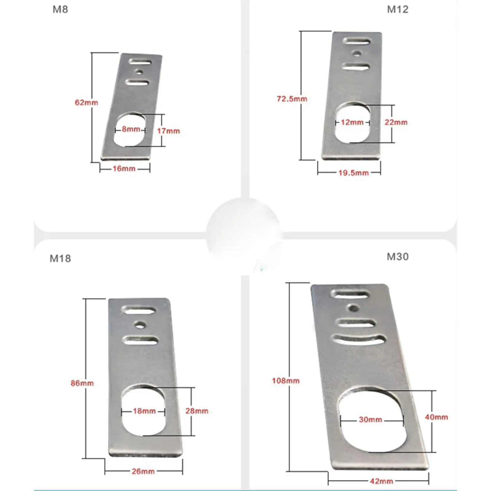 Straight Bracket Mount For M8/M12/M18/M30 Proximity Sensors Switch Support