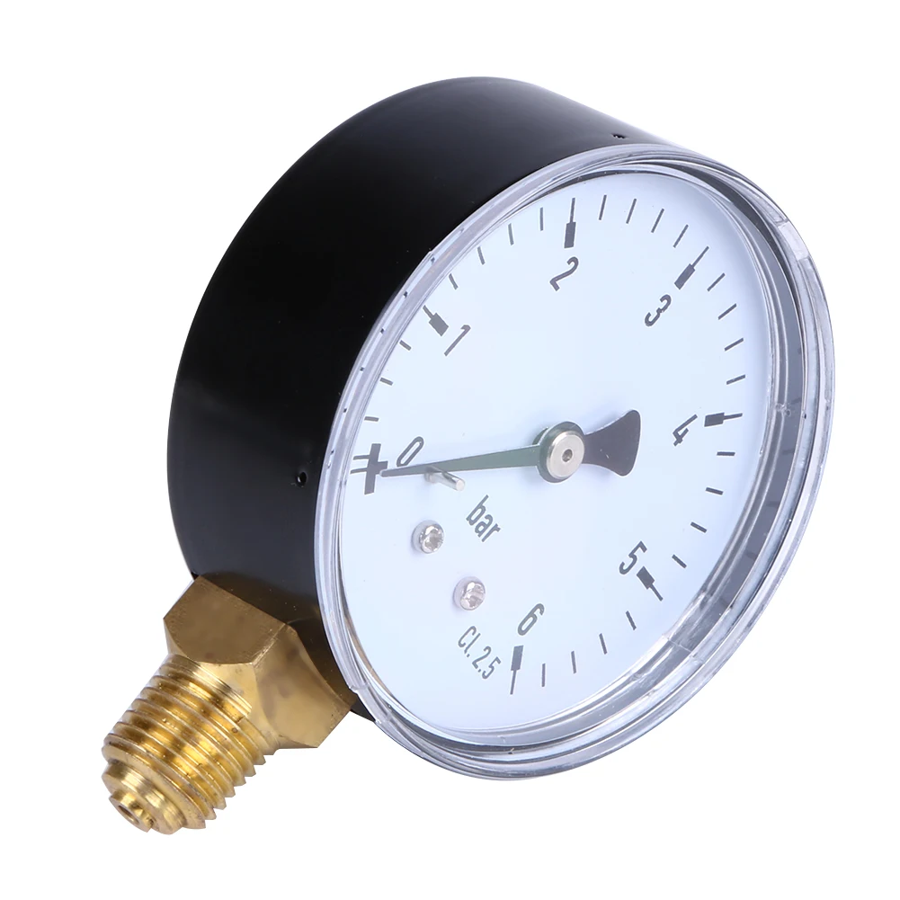 1-3pcs 1/4 Inch Manometer 6 Bar Compressor Compressed Air Pressure Gauge for Air Water Oil Gas Measurement