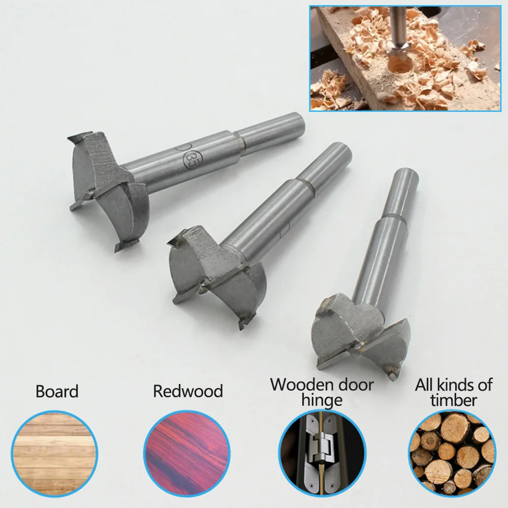 15mm-45mm Milling Wood Drill Bit Self Centering Hole Tungsten Saw Cutter Woodworking Tools Set Carbon Steel Drill Bits