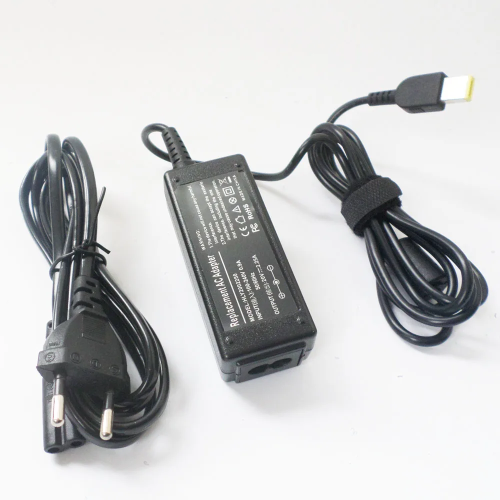 Battery Charger AC Adapter For Lenovo Thinkpad 11e-Chromebook For IdeaPad U430p For Yoga 11 11S 11e 20V 2.25A Power Supply Cord