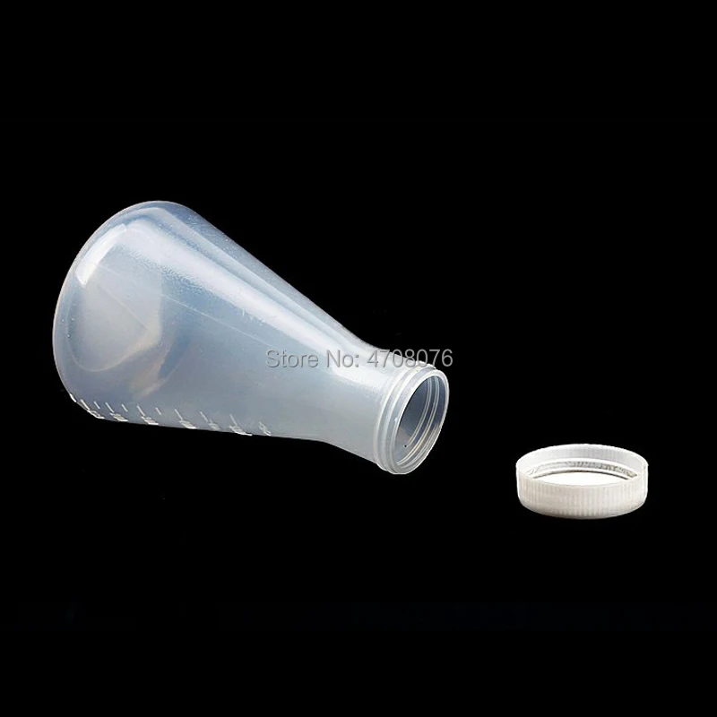 PP graduated conical flask Erlenmeyer flask with scale mark Triangle volumetric flask with lid for chemical test 500ml 2pcs/pack