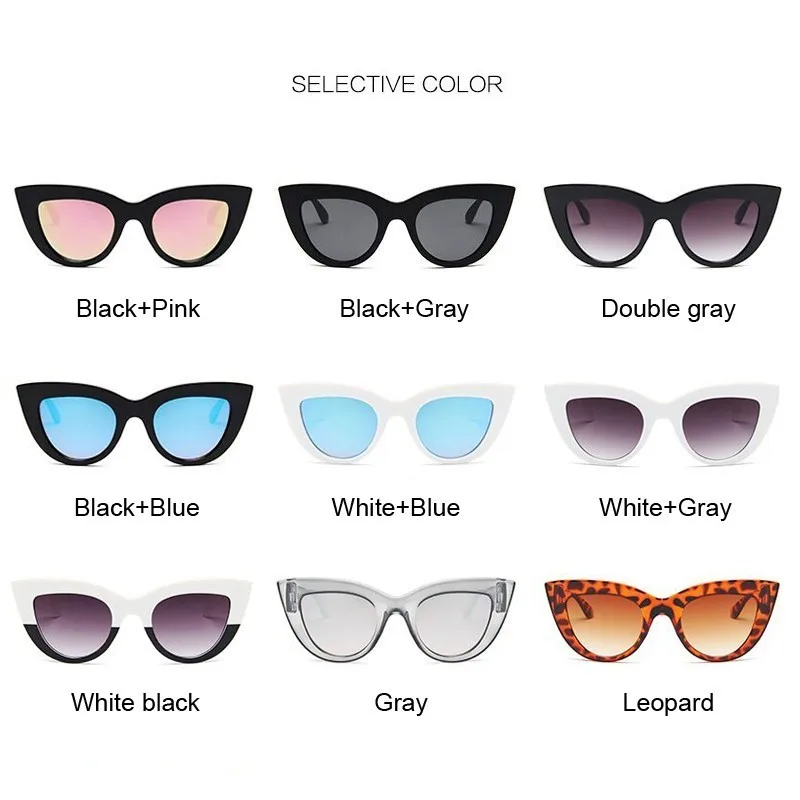 Cat Eye Fashion Sunglasses Woman Vintage Luxury Brand Designer Black Glasses Sun Glasses For female UV400 Eyewear Shades