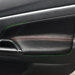 4PCS Car Styling Interior Microfiber Leather Door Panel Armrest Cover Sticker Trim For Mitsubishi ASX 2013 2014 2015 2016