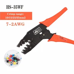 Hs-35wf 10 15 25 35mm 7-2awg Mini Crimp Pliers Multi Hand Tools Large Size Tube Bootlace Terminals Crimping Alicate 9 Inch