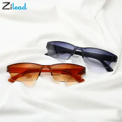 Zilead-gafas de lectura ultraligeras y cómodas para hombre y mujer, anteojos ligeros de medio Marco, de resina TR90, de doble Color, para presbicia, a la moda