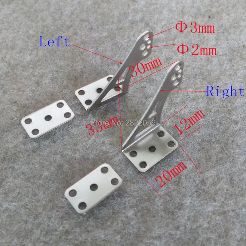 2pair H33*W30*12mm TOC Metal steel rudder Angle rocker arm + ball joint for RC airplane parts/accessories