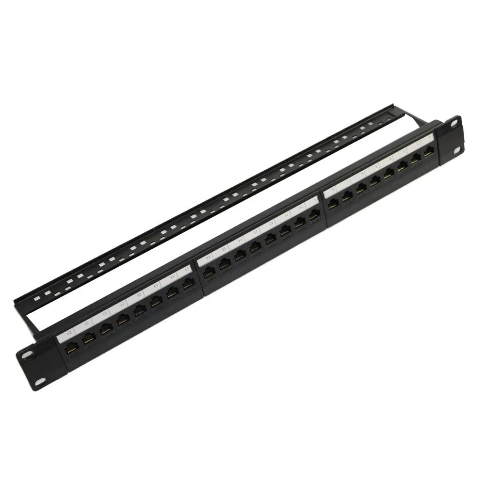 Imagem -02 - Pass-through Patch Panel Conector Rj45 Adaptador de Cabo de Rede Keystone Jack Modular Quadro de Distribuição Hot 1u 24 2u 48 Port Cat6 Hot