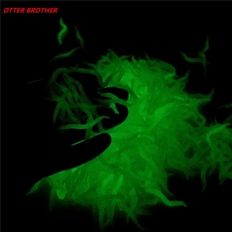 Fishing Lure Silicone Luminous Simulation Smell Earthworm 4cm60pcs Fishing Soft Bait Red White Worms Isca Artificial Accessories