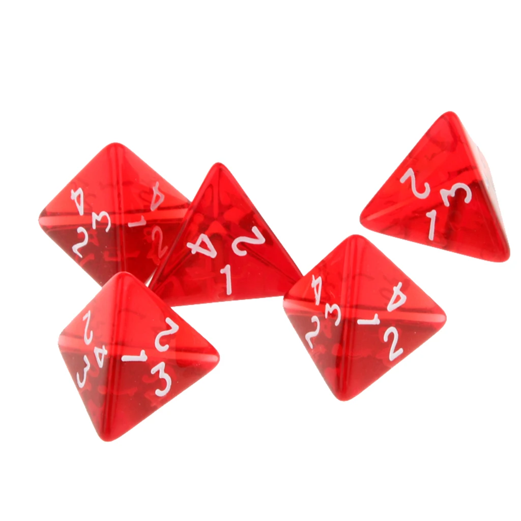 Paket 15 Set Dadu Multisisi Permata Dadu Polihedral D4 D & D TRPG Permainan Set Dadu Merah untuk Permainan Cangkir Dadu Akrilik Berwarna