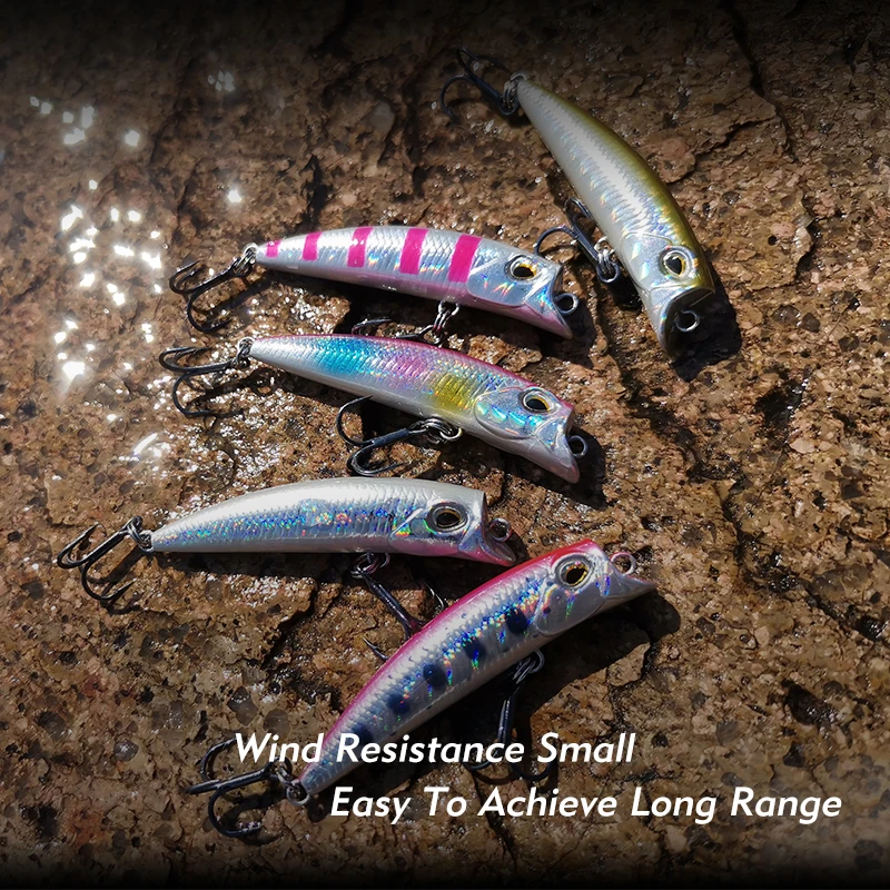 TacklePRO-PO-14 Professional Mini Popper Fishing Tackle, Fresh Minnow, Black Nickel Hooks, All for Bass, Quality