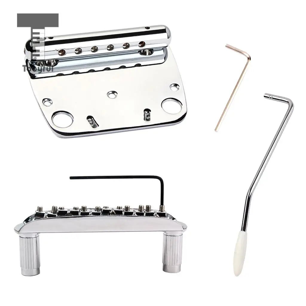 Exquisite 6 String Guitar Tremolo Bridge Tailpiece Set for Jazzmaster Musical Instrument Guitar Replacement Parts Chrome