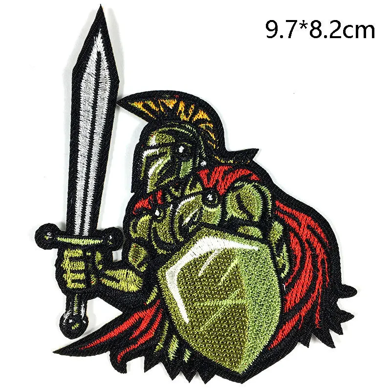 King of war Spartacus knight Badge Embroideried Iron On Patches For Clothing Patches For Clothing Diy Ironing Stickers H Patch