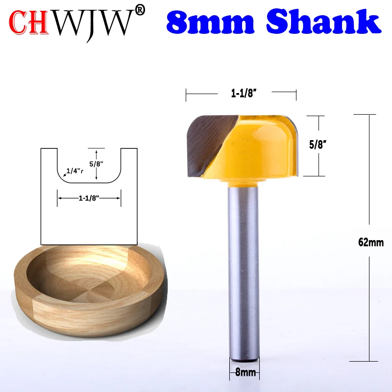 Chwjw-haste Tigela e Bandeja Prato Escultura Roteador Bit Tenon Cortador Ferramentas de Madeira 18 Dia x h mm 1pc