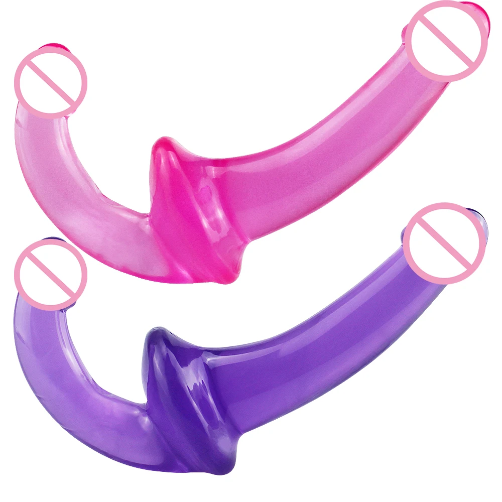 Jelly Dildo None Vibrator Dual Head Lesbian Adult Sex Toy for Woman Vagina Massager Anal Plug Butt Plug Realistic Dildo for Gay