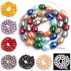 18 Color 8-9mm Multicolor Natural Freshwater Pearl Irregular Shape Loose Beads Strand 14