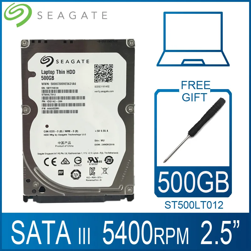 Seagate 500 GB Laptop-Festplatte 500 GB 2,5 Zoll interne HDD HD-Festplatte SATA III 6 Gbit/s 16 MB Cache 7 mm 5400 U/min für PS4-Notebook