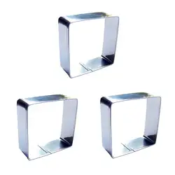 3 pcs Small Square Stainless steel Cookie cutter biscuit embossing machine Pastry soft candy baking molds Cake decorating Tools