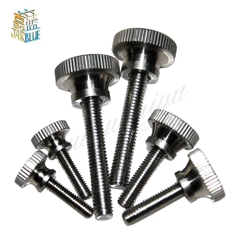 

2pcs M12*20/30/40/50/60mm Stainless Steel Knurling Head Knurled Thumb Screw Hand Tighten Curtain Wall Glass Lock Screws GB834