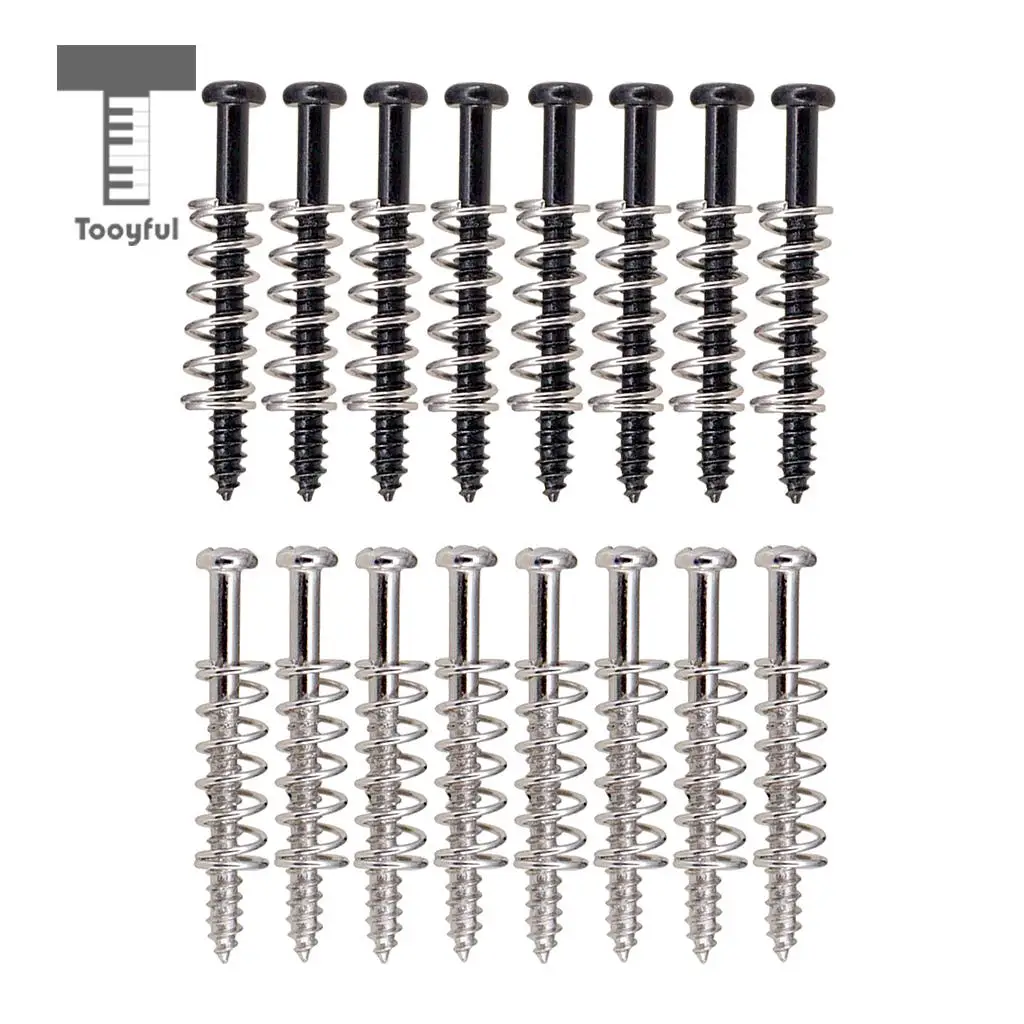 16Pcs Iron Humbucker Pickup Screws + Springs for Strat Telecaster Electric Bass Guitar Repacement Parts