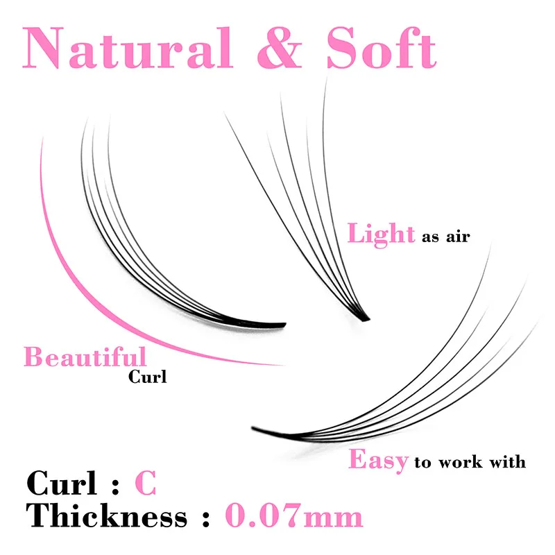 Kimcci 5D naturel individuel Faux cils de vison Volume russe greffage Extension de cils maquillage Faux cils 0.07C Cilia