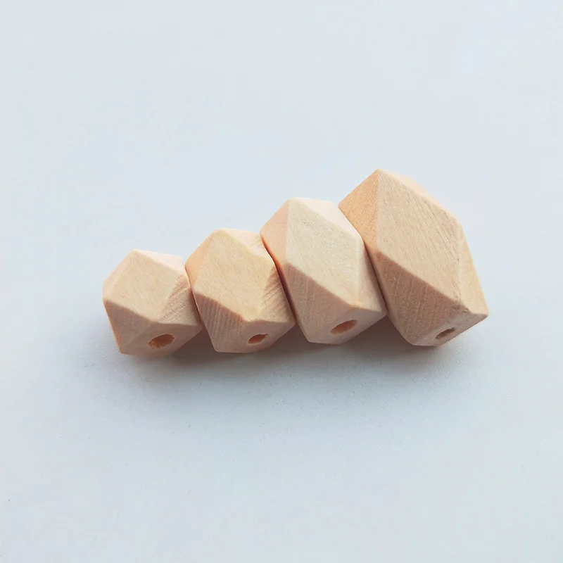 10Pcs Geometric long polygons Wood Spacer Bead Natural Color Eco-Friendly Wooden Beads DIY Making Crafts Jewelry Accessories