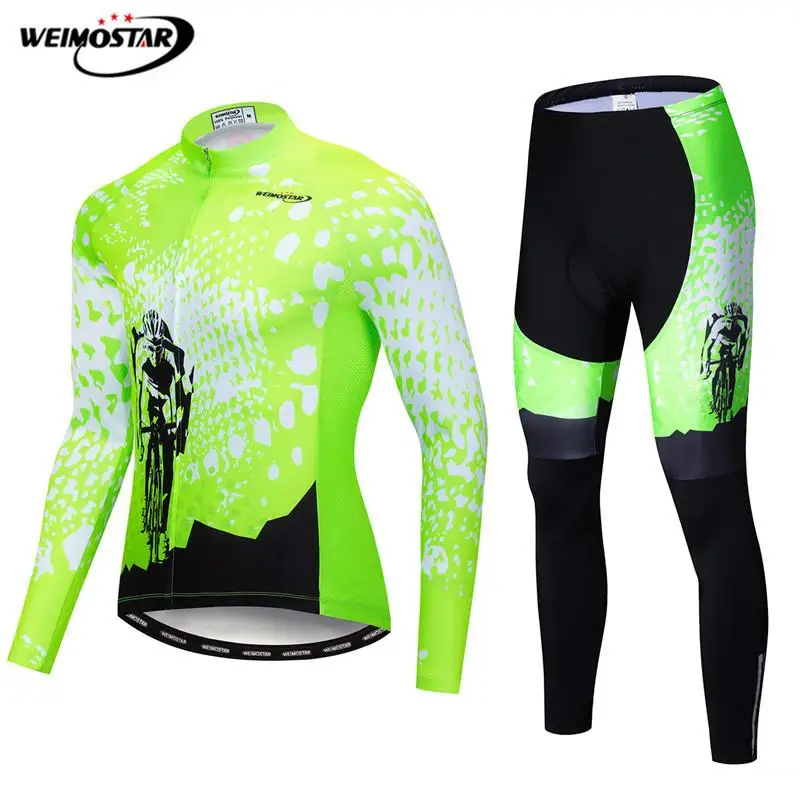 Weimostar Autumn Cycling Clothing Men Long Sleeve Bicycle Clothing Spring MTB Bike Jersey Sets Breathable Pro Team Cycling Suit