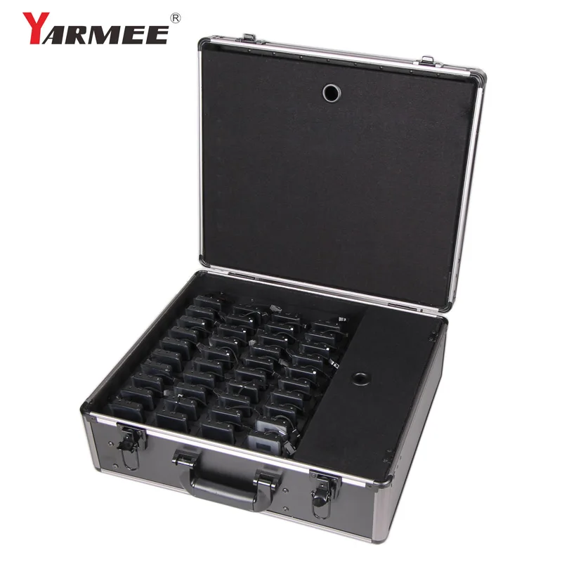 YARMEE Full set Wireless Tour Guide System 2 Transmitters +38 Receivers With Charging case Microphone Earphone For Travelling