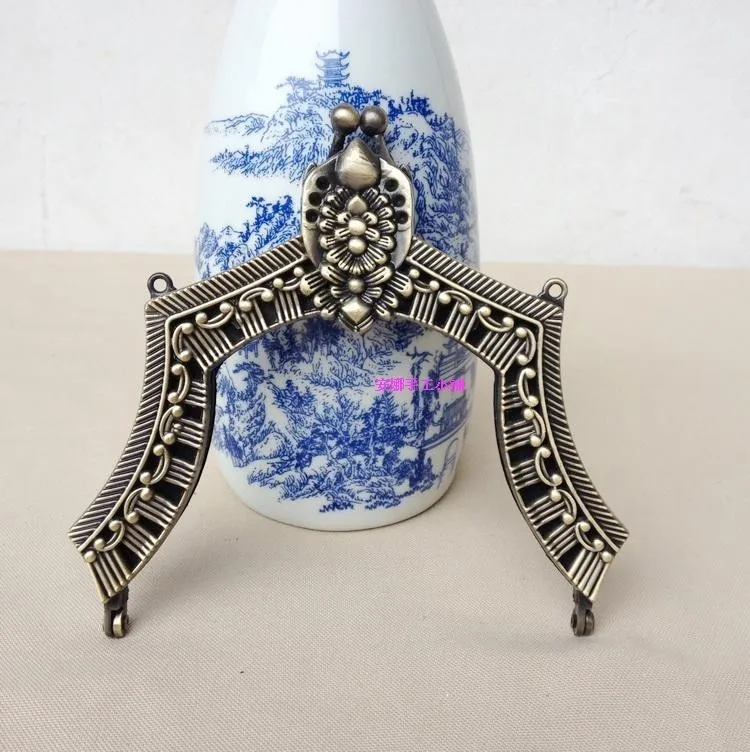 12cm Vintage Screw Metal Purse Frame Manual Diy Bag Parts And Accessories Handmade Bags Retro Lock Clasp Printing Hardware